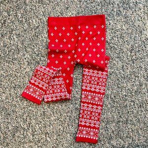 NEW! Cute Holiday Christmas Nordic Fair Isle Print Fleece lined leggings